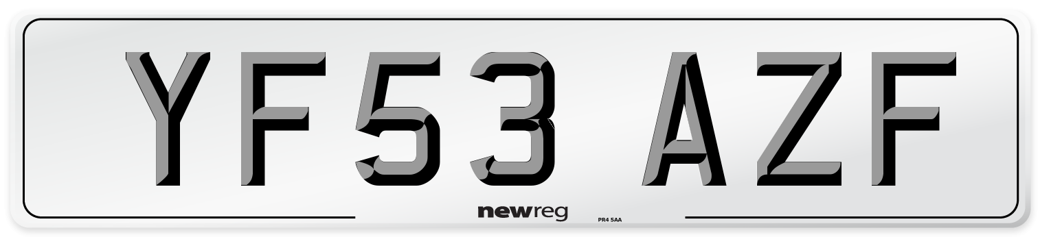 YF53 AZF Number Plate from New Reg